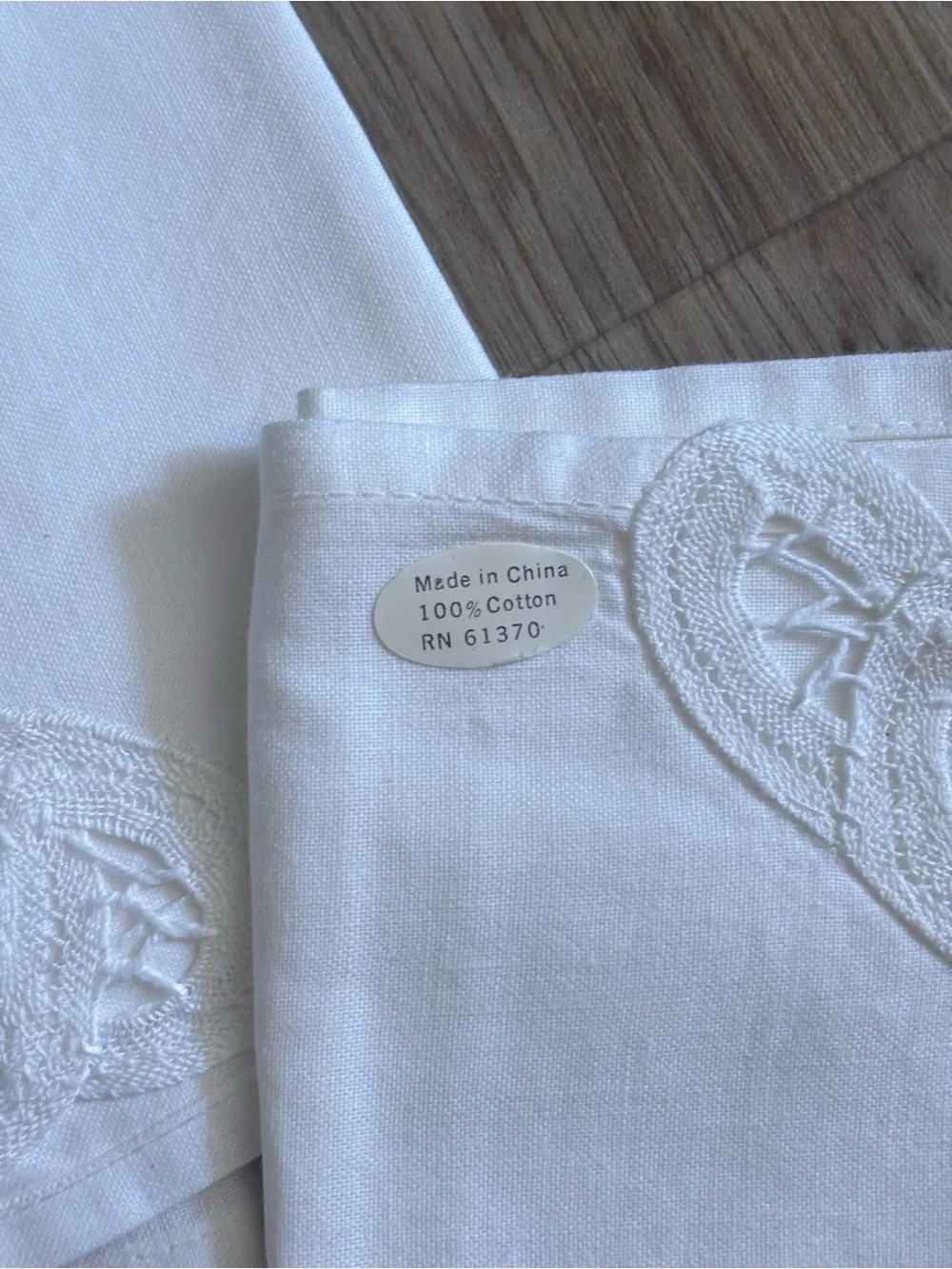 Vintage Cotton Napkins Battenberg Lace